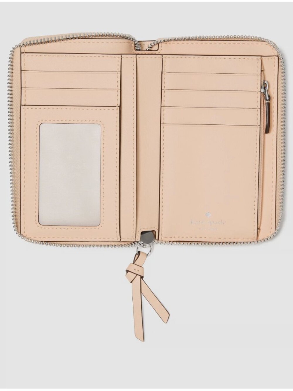 New Kate Spade Knott Medium Wallet Pebble Leather Crisp Peach - Picture 3 of 4